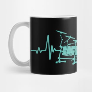 Drum Player Heartbeat Shirt Music Lover Drummer Vintage Drum Mug